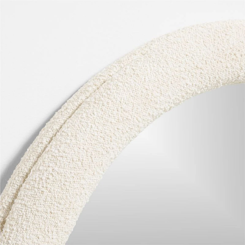 Harris White Boucle Round Wall Mirror 45"