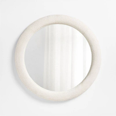 Harris White Boucle Round Wall Mirror 45"