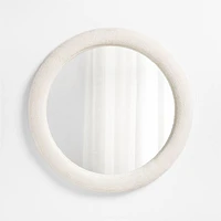 Harris White Boucle Round Wall Mirror 45"