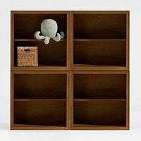 Hawes Set of Modular Hazlenut Oak Wood Open Kids Bookcases by Jake Arnold