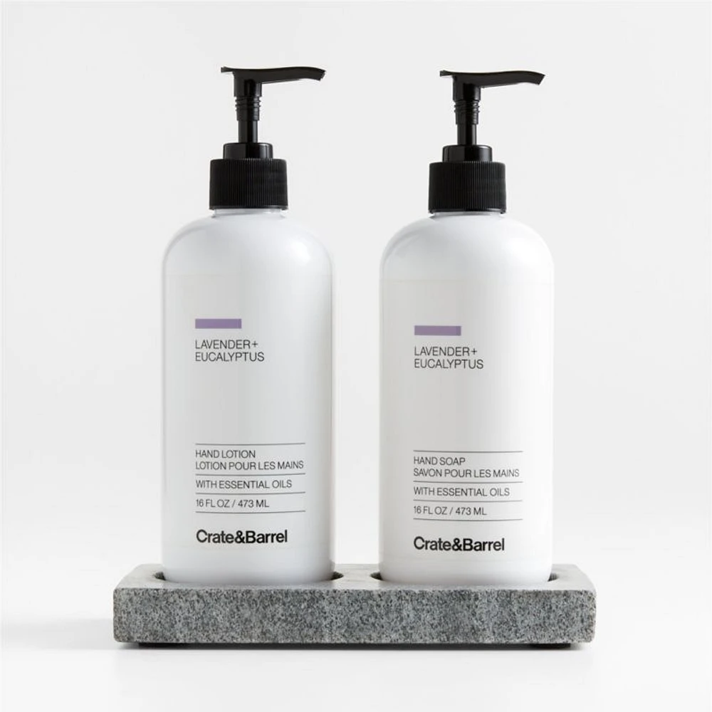Lavender + Eucalyptus Hand Soap and Lotion Set with Hayes Caddy