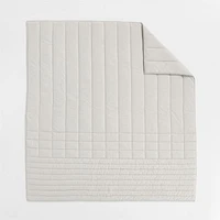 Organic Cotton Heathered Grey Grid Full/Queen Comforter