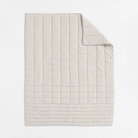 Organic Cotton Heathered Grey Grid Twin/Twin XL Comforter