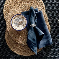 Marin Deep Indigo EUROPEAN FLAX ™-Certified Linen Cocktail Napkins, Set of 4