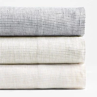 New Natural Hemp Garden Green Grid Twin/Twin XL Bed Sheet Set