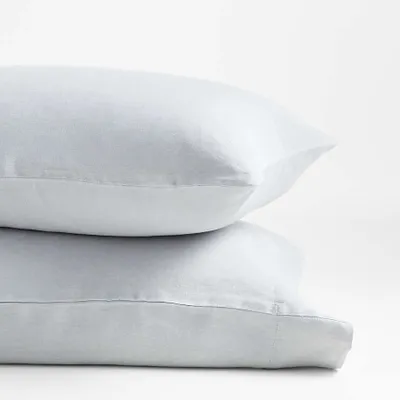 Grey Natural Hemp Fiber Standard Pillowcases, Set of 2