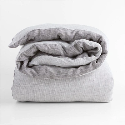 New Natural Hemp Ink Black Grid Twin/Twin XL Duvet Cover