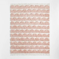 Hi/Low Scallop Elegant Pink Flatweave Kids Performance Area Rug 5'x8'