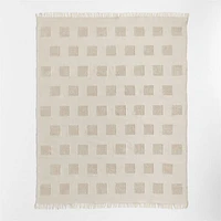 Hi/Low Square Stone Tan Flatweave Kids Performance Area Rug 5'x8'