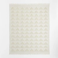 Hi/Low Triangle Pampas Ivory Flatweave Kids Performance Area Rug 5'x8'