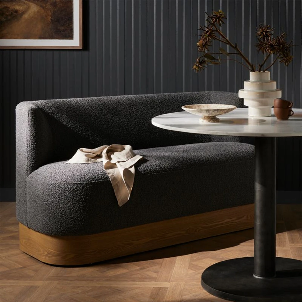 Hicks Grey Upholstered Banquette Dining Bench