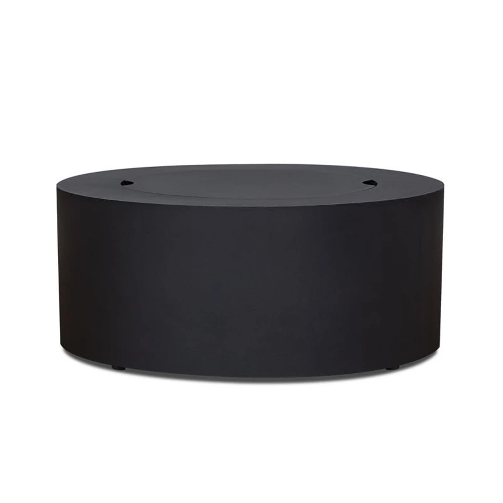 Highlands Black Metal Round Outdoor Natural Gas and Propane Fire Pit Table