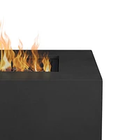Highlands Black Metal Square Outdoor Natural Gas and Propane Fire Pit Table