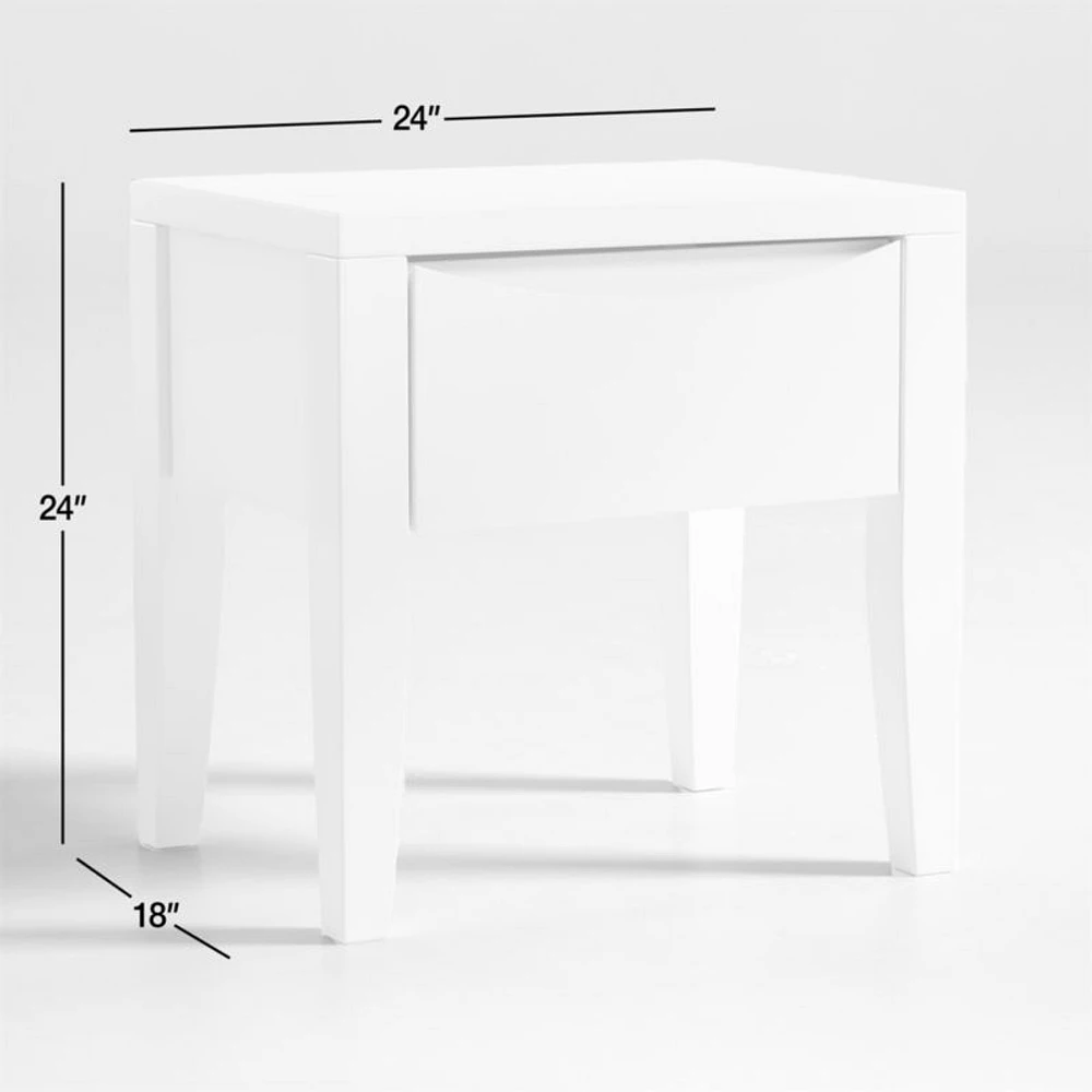 Hilde White Wood Nightstand