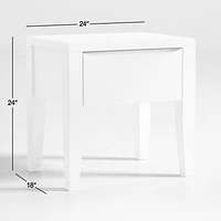 Hilde White Wood Nightstand