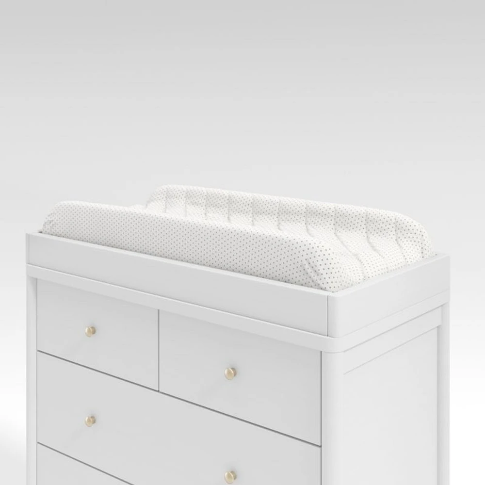White Wood Baby Changing Table Topper