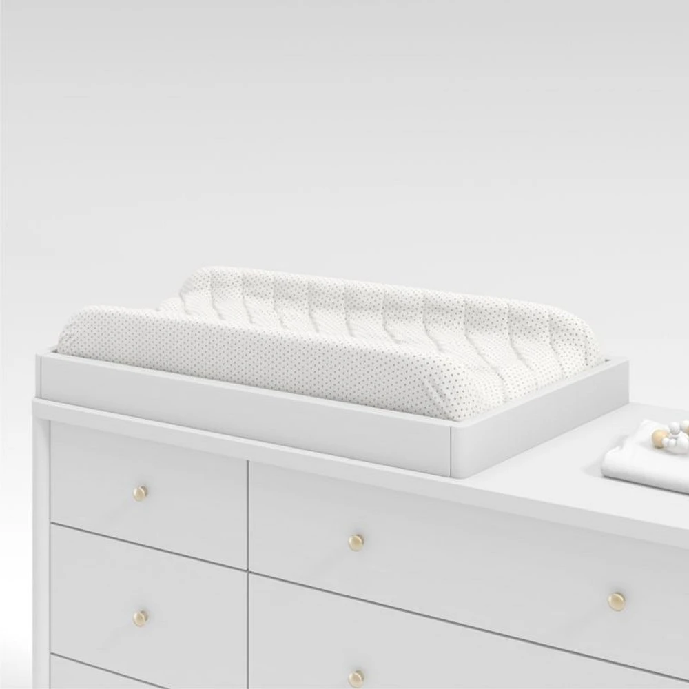 White Wood Baby Changing Table Topper