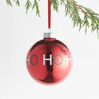 Ho Ho Ho Red Ball Christmas Tree Ornament