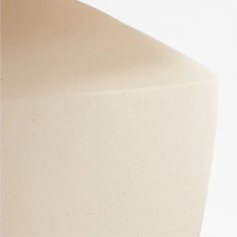 Holland Large White Ceramic Table Lamp with Pleated Tapered Shade