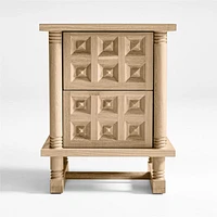 Honore Oak Wood Nightstand with Drawers by Athena Calderone