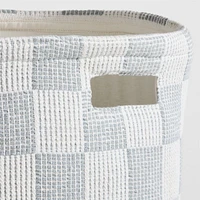 Hopscotch Mist Blue and Pine Green Checkerboard Large Floor Storage Bin