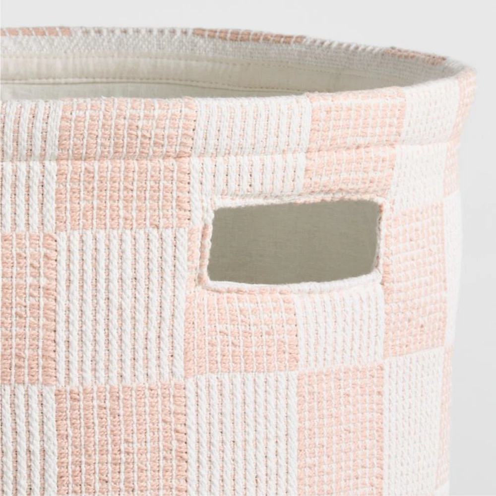 Hopscotch Elegant Pink and Classic Mauve Checkerboard Large Floor Storage Bin