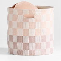 Hopscotch Elegant Pink and Classic Mauve Checkerboard Large Floor Storage Bin