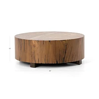 Dillon Natural Yukas Wood 40" Round Coffee Table