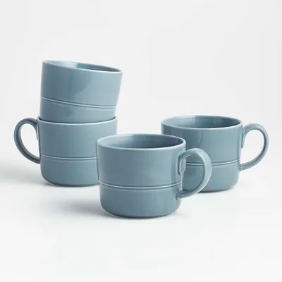 Hue Blue Mugs, Set of 4