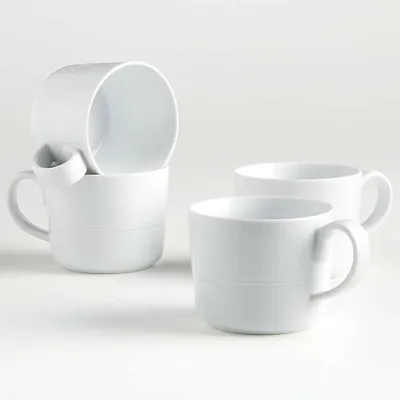 Hue White Mugs, Set of 4