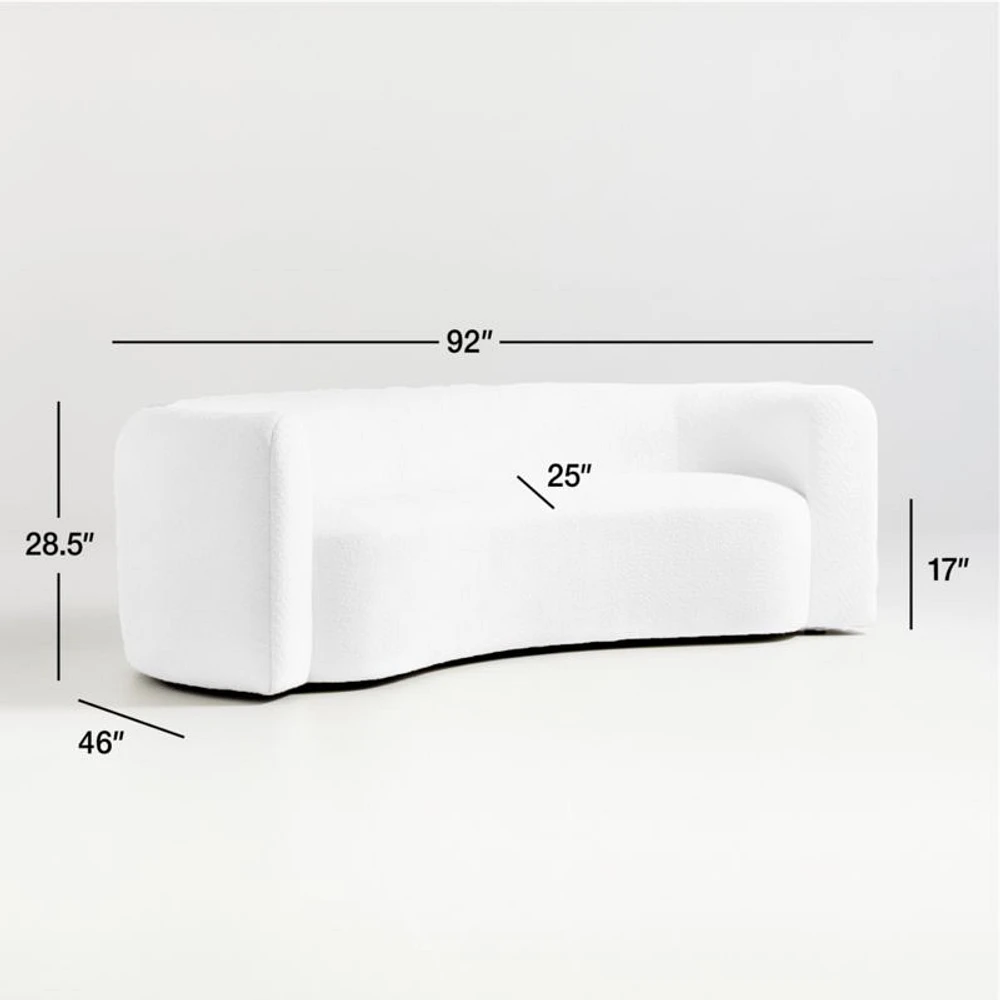 Hugger Curved Boucle Sofa by Leanne Ford