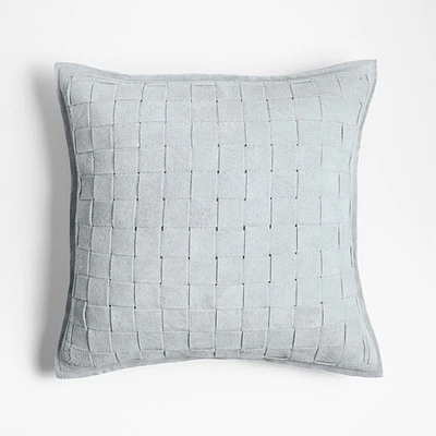 Hyde Woven Suede 20x20 Light Grey Throw Pillow Cover