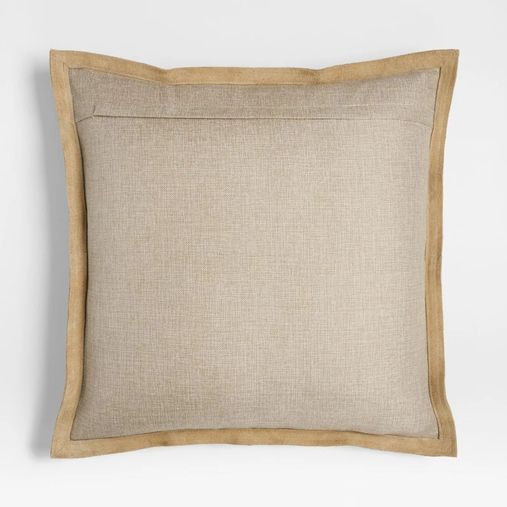 Hyde Pieced Suede 23x23 Camel Tan Throw Pillow Cover