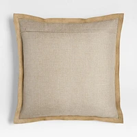 Hyde Pieced Suede 23x23 Camel Tan Throw Pillow Cover