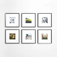 6-Piece Brushed Black 11x11 Gallery Wall Picture Frame Set +