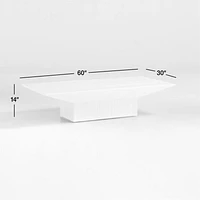 Icon Whitewashed Pine Wood 60" Rectangular Coffee Table