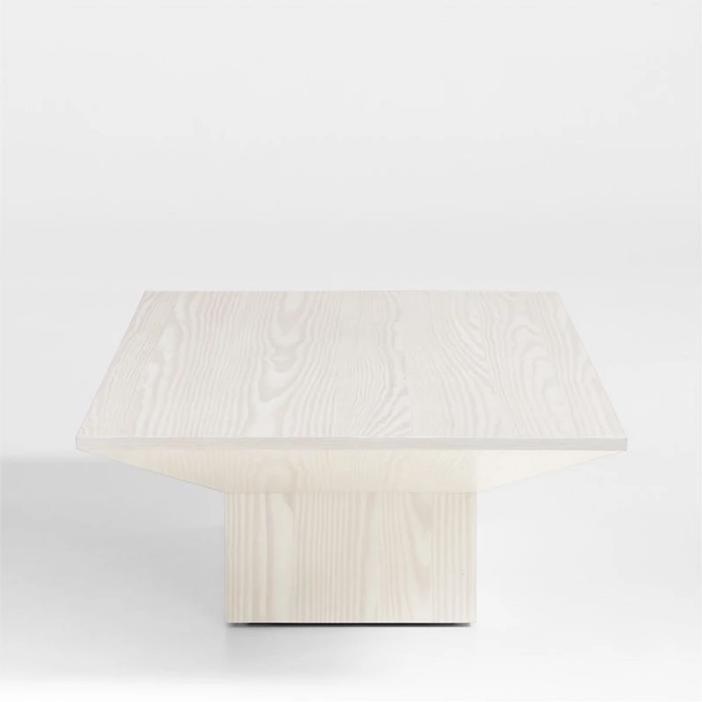 Icon Whitewashed Pine Wood 60" Rectangular Coffee Table