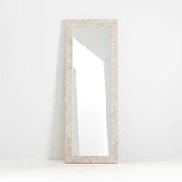Indego Whitewashed Carved Wood Floor Mirror