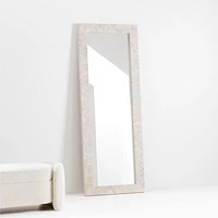 Indego Whitewashed Carved Wood Floor Mirror