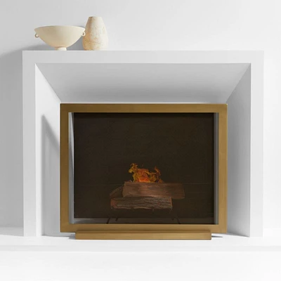 Brass Industrial Fireplace Screen
