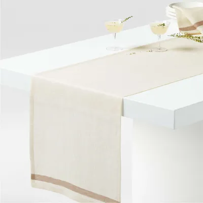 Insieme 90" Striped Linen Table Runner by Athena Calderone