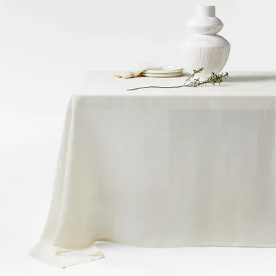 Insieme 104"x144" Oversized Linen Tablecloth by Athena Calderone