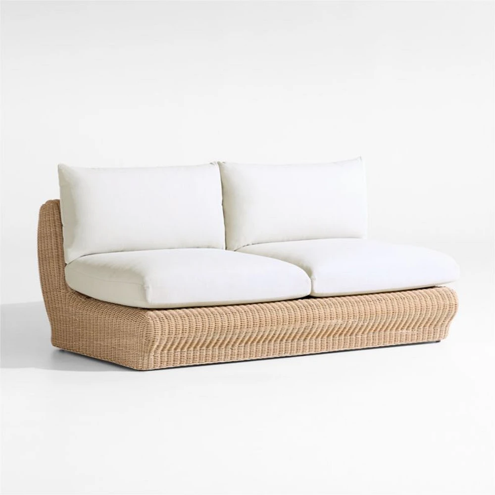 Ipanema Wicker Armless Outdoor Sofa with Cushions