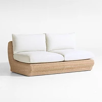 Ipanema Wicker Armless Outdoor Sofa with Cushions