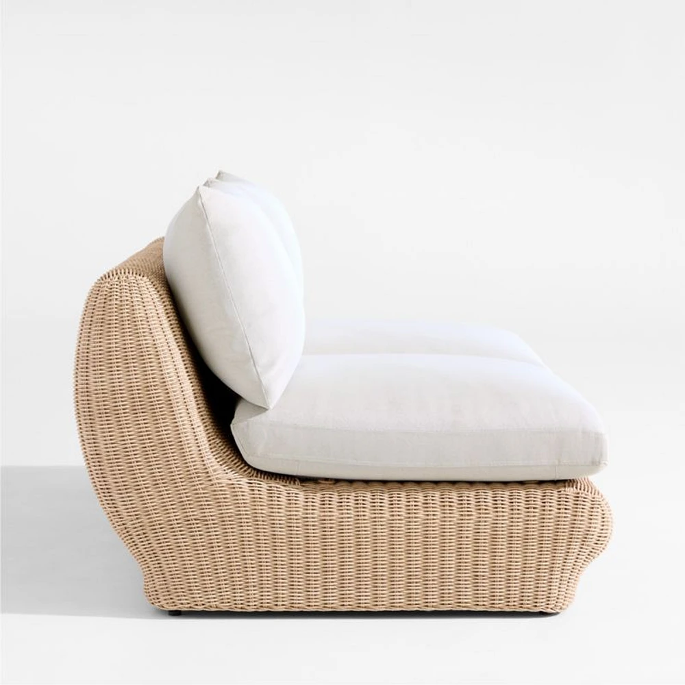 Ipanema Wicker Armless Outdoor Sofa with Cushions