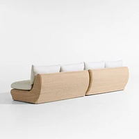 Ipanema Wicker 2-Piece Armless Outdoor Sofa with Cushions