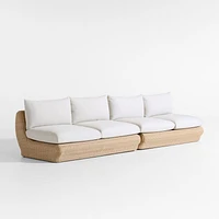 Ipanema Wicker 2-Piece Armless Outdoor Sofa with Cushions