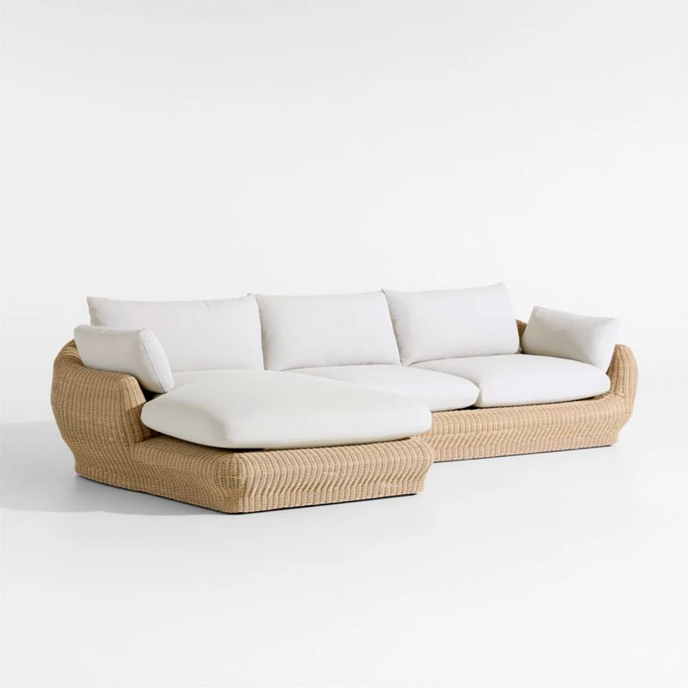 Ipanema Wicker 2-Piece Left-Arm Chaise Outdoor Sectional with Cushions