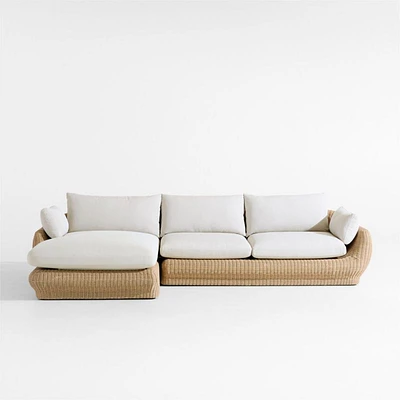 Ipanema Wicker 2-Piece Left-Arm Chaise Outdoor Sectional with Cushions
