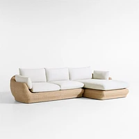 Ipanema Wicker 2-Piece Right-Arm Chaise Outdoor Sectional with Cushions